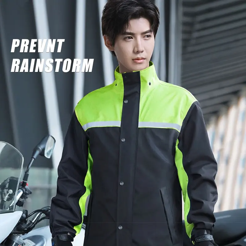 เสื้อกันฝนมอเตอร์ไซค์ HNJ กันน้ำ แถบสะท้อนแสงสว่าง ชุดกันฝนนิรภัย เหมาะสำหรับจักรยานและรถจักรยานยนต์ เสื้อกันฝน