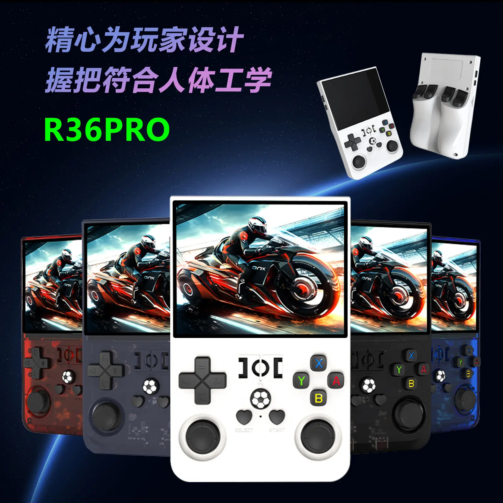 Latest Handheld R36MAX Open Source Handheld 4.0inch Large Screen R36PRO Dual Joystick Arcade GBA Game Console PSP Game