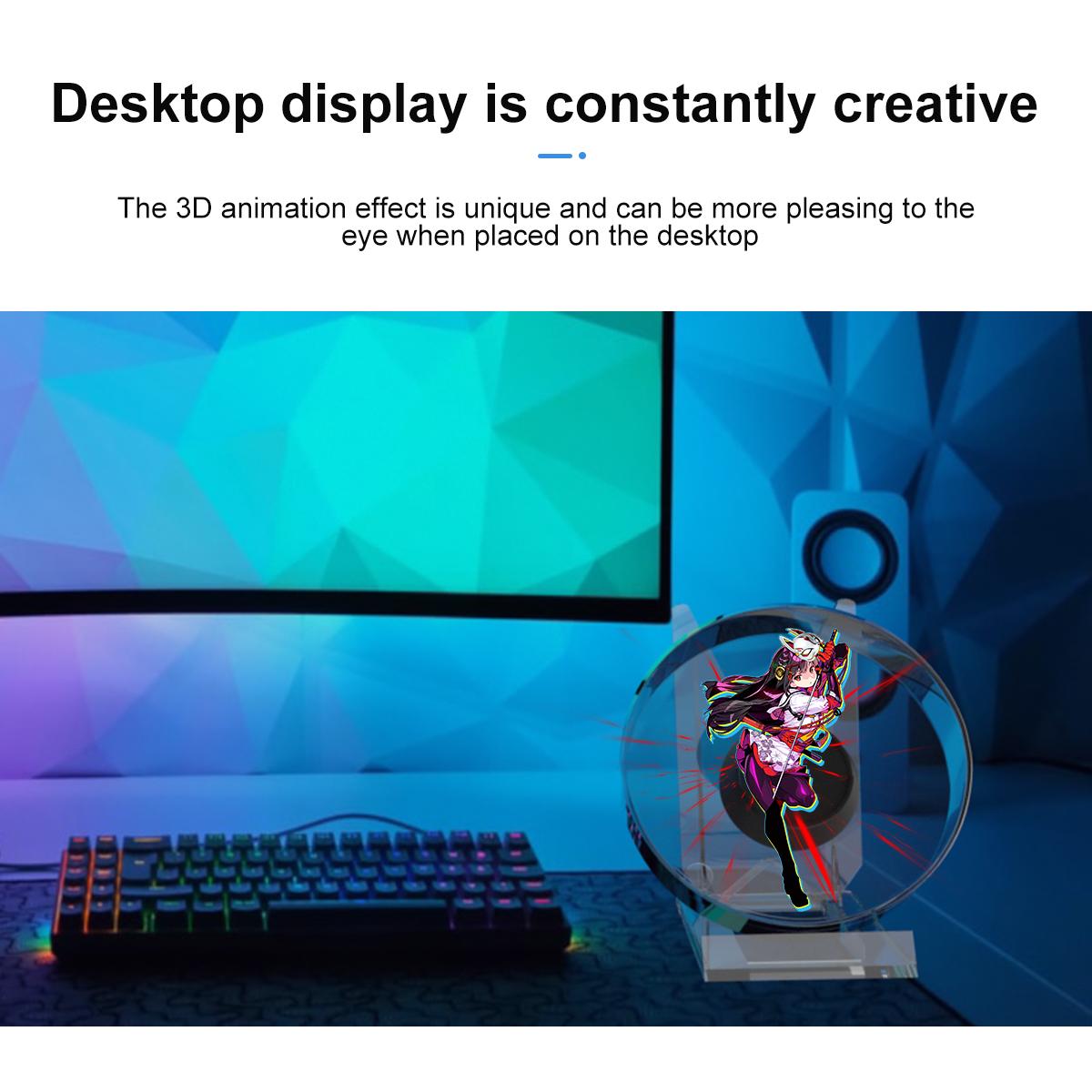 3D Hologram Fan Mini 3D Holographic Projector Advertising Display Light HD Holographic Projector for Stores Bars Party Xmas