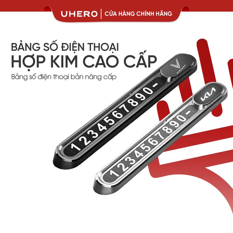 UHero Bảng số điện thoại trên ô tô BS02 bảng số điện thoại gắn taplo bằng kim loại, để lại số điện thoại khi đỗ xe, tránh mâu thuẫn, nội thất ô tô sang trọng