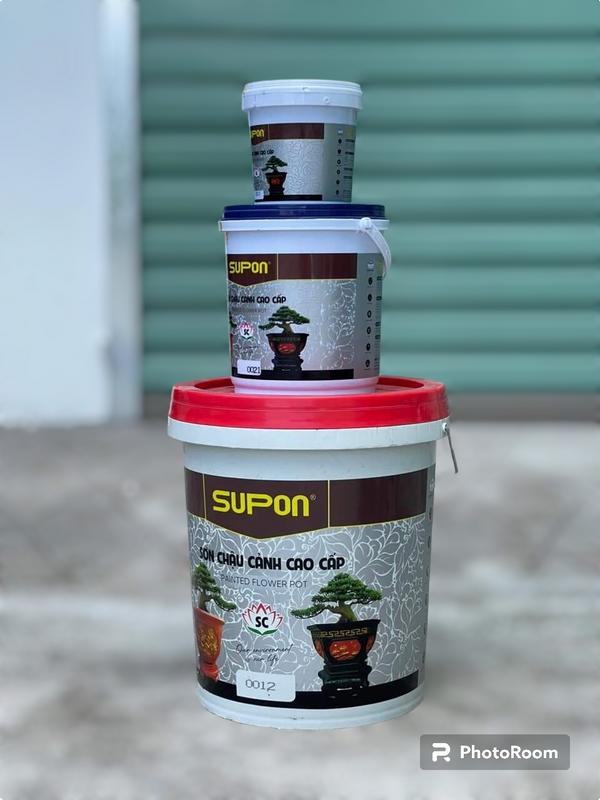   Lon 1 Kg  Sơn chậu cảnh chuyên dụng SUPON ngoại thất Cao Cấp  Kháng kiềm sơn gốc nước hệ sơn Láng Bóng  jotun sơn  lót vân chống chong  tham sơn  giả sơn  nền sơn  airbrush sơn  jotun sơn nhà  màu ghi dulux  aquatech bảng  màu 