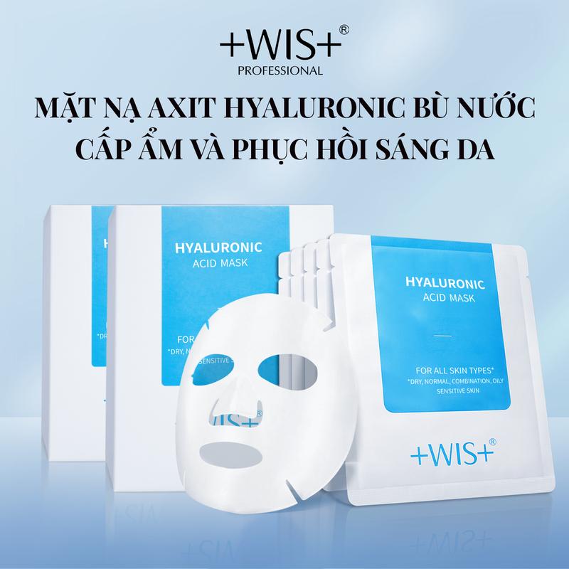 +WIS+Hộp 5 miếng mặt nạ ba loại axit hyaluronic dưỡng ẩm lâu dài sản phẩm chăm sóc da dành cho phụ nữ mặt nạ dưỡng ẩm làm đẹp da mặt nạ dưỡng ẩm cho da chăm sóc da mặt giúp da ẩm mịn/tránh khô và bong tróc da/phù hợp với nhiều loại da- Skincare Women