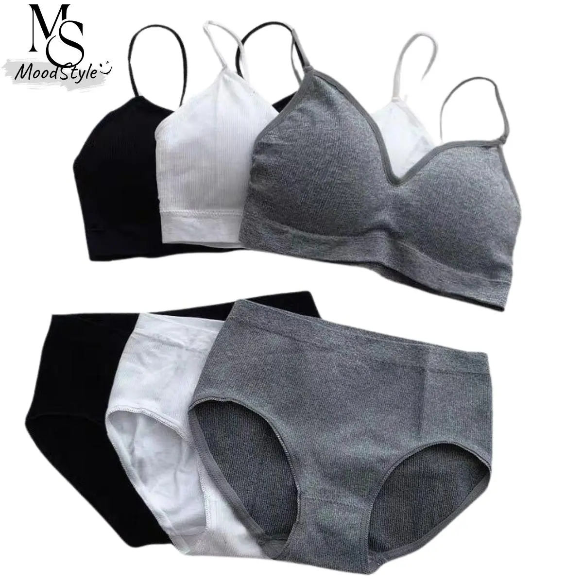 CUCI GUDANG BR668 1 Set Pakaian Dalam GYM Sport Wanita Bra dan CD Fashion Set Olahraga BH dan Celana Dalam Cewek