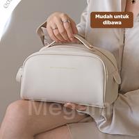 Gambar Megam Tas Make Up Pouch Tas Portable Tas Kosmetik Make Up Travel Tas Kosmetik Multifungsi Sekat Storage Penyimpanan Alat Mandi HSB242 - 242 Putih dari Megam.id Kab. Tangerang 4 Tokopedia