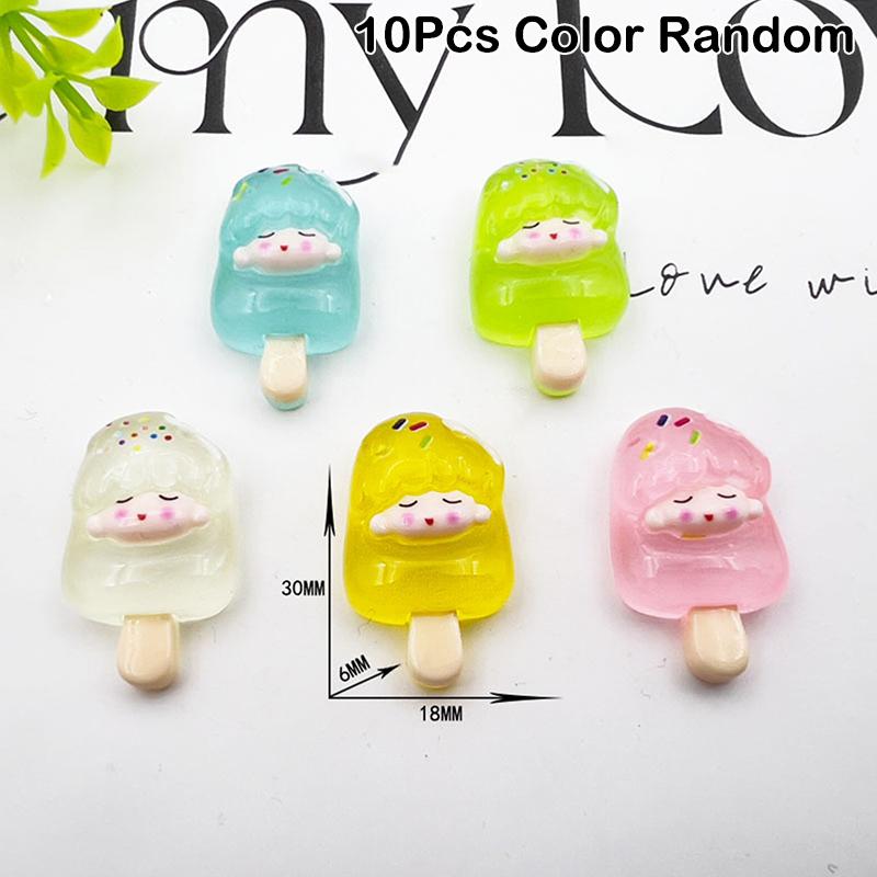 Product Introduction of Kartun Luminous, Bahan Kraf DIY Popsicle, 5pcs / 1pce, Pelbagai Warna, Sesuai untuk Kraf Kanak-kanak, Buatan Tangan handmade  crafts  accessories flutter  stick Hiasan Resin 20