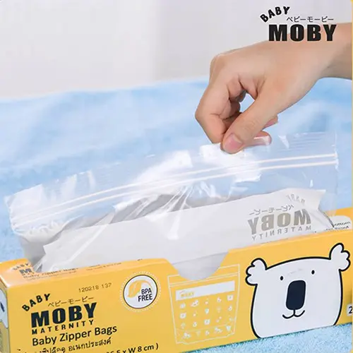 Túi zip đa năng Baby Moby (24 túi/hộp) Trữ Sữa Đựng Sữa Bộ cho bé hình con voi 2