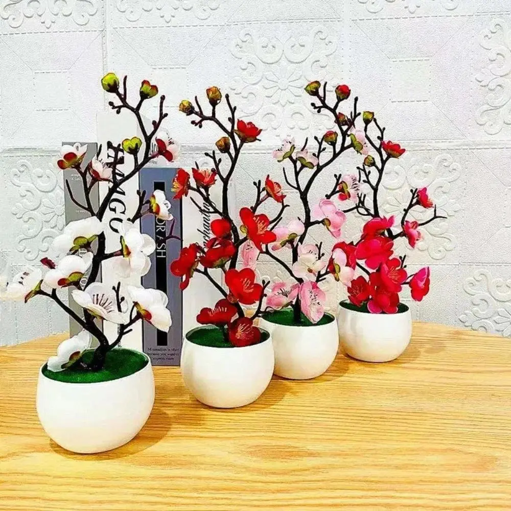 Bonsai Tumbuhan Tiruan, Pokok Kecil, Tumbuhan Periuk Simulasi, Bunga Palsu, Hiasan Pasu Meja, Sesuai untuk Hari Ibu, Ketibaan Baru pada 2024, Hiasan Rumah