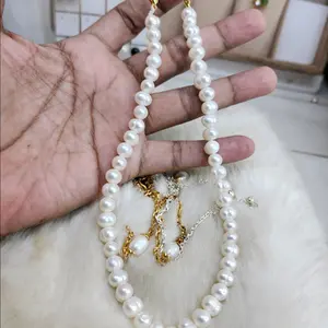 Kalung mutiara air tawar putih grade A