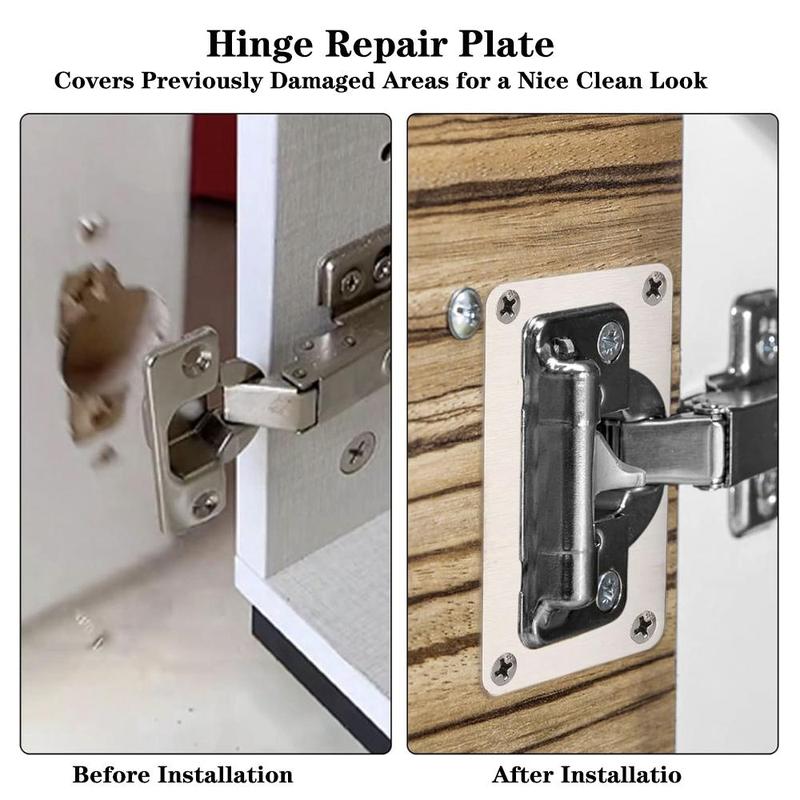 Product Introduction of Cabinet Door Hinge Repair Plate, Kitchen Cabinet Door Lock, Cabinet Door Hinge Repair Bracket with Screws, Door Hardware Accessories 5
