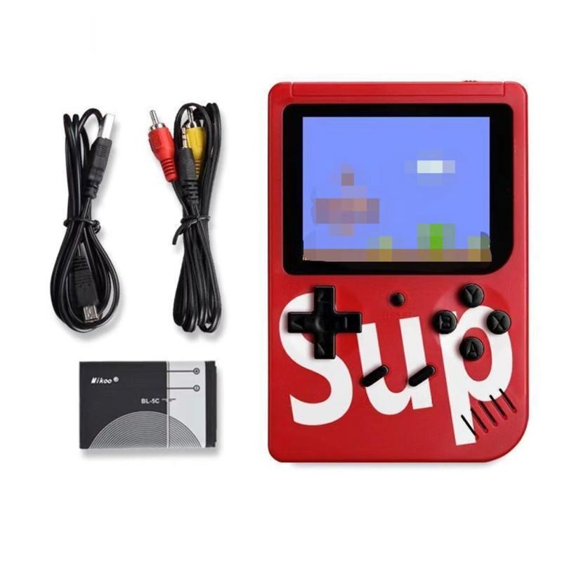 SUP Máy chơi game cầm tay mini thiết kế hoài cổ 500 trò chơi cổ điển màu đỏ đen hồng Màn hình HD 3.0 inch kết nối TV chơi không giới hạn tại nhà