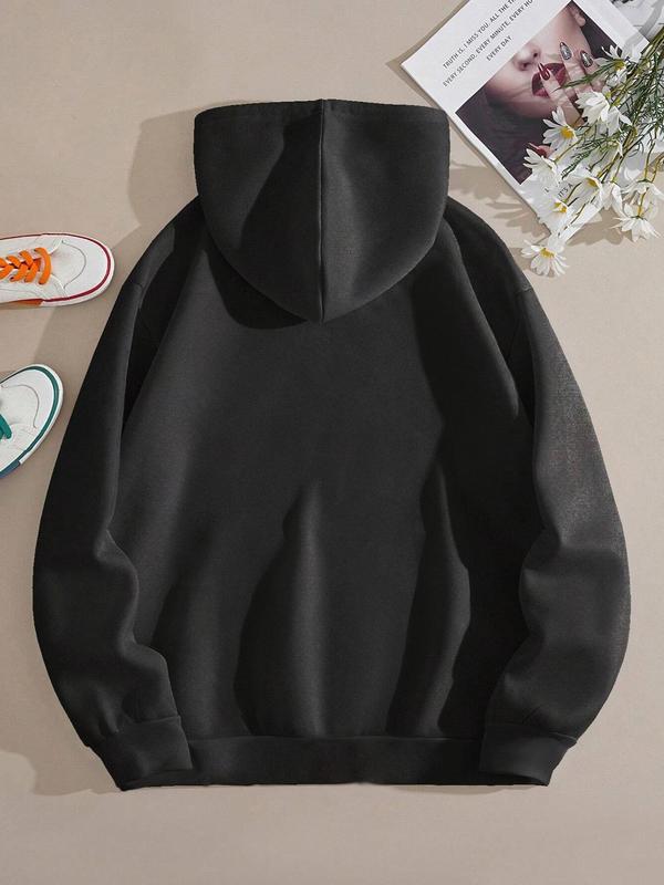Women's Floral Print Drop Shoulder Hoodie Hooded Sweatshirt, Fashion Casual Drawstring Pocket Hooded Sweatshirt, Women Baggy Clothing for Spring Fall 1