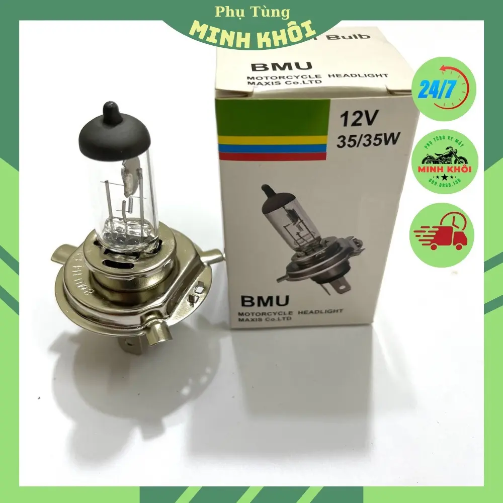 Bóng đèn Halogen BMU chân H4 35w 3 chân siêu sáng