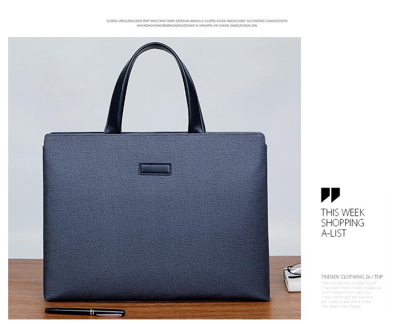 Product Introduction of New Men's Handbag PVC Business Tote Bag Document Bag Embossed LOGO Employee Meeting Bag Laptop Bag for Men 19