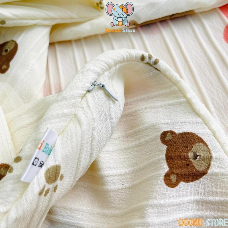 [Siêu Sale] Vỏ Gối Chống Trào Vải Đũi Gân Mềm Mịn Thoáng Mát Kích Thước 70x70cm Doomi Baby  Cho Bé - HT670 7