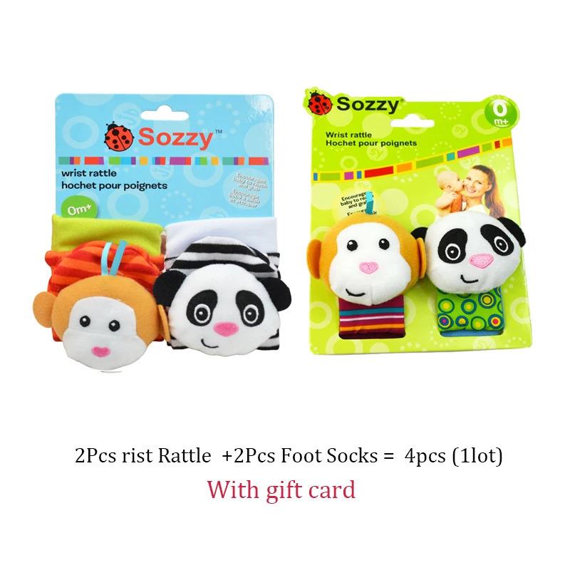 Product Introduction of Baby Toys 0-12 One Months Baby Shake Number Toys Animal Socks Baby Kids Foot-Seeking Wristband Baby Socks Sensory Toys 0-3 19