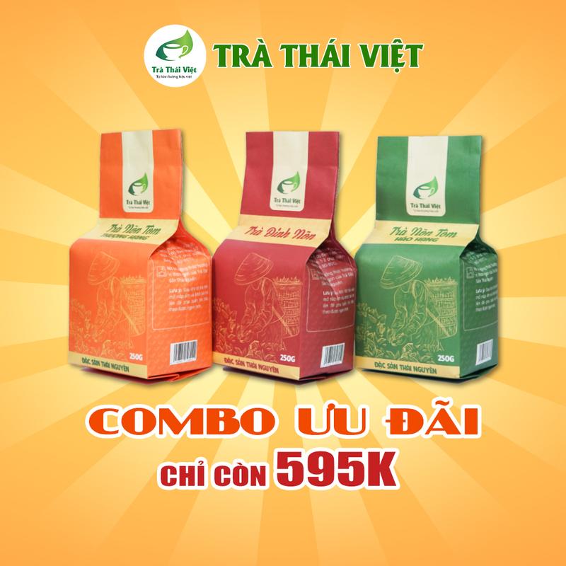 Combo Siêu Ưu Đãi, Trà Thái Nguyên { Bộ 3 sản phẩm Trà Đinh Nõn, Trà Nõn Tôm Thượng Hạng, Trà Nõn Tôm Hảo Hạng} Chè Tea