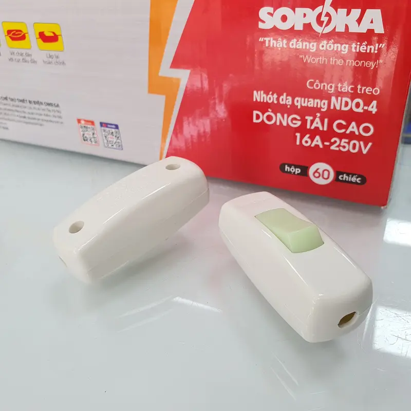 Công tắc điện treo quả nhót dạ quang SOPOKA NDQ-3 NDQ-4 cực đồng đúc (1 cái) 2