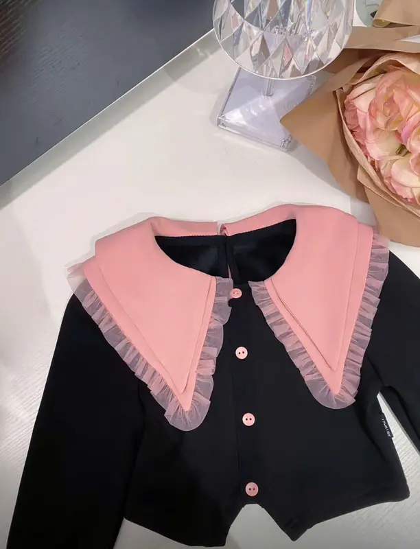 Bộ cổ hồng cho bé gái, set cổ hồng bé gái hàng thiết kế 2