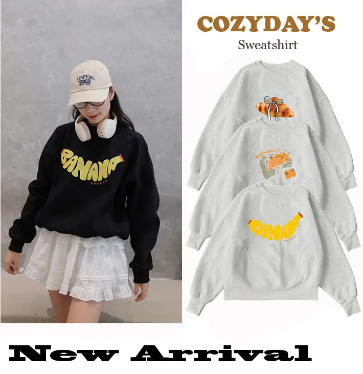 [TẾT 2025] Áo nỉ Boxy Banana Yellow Hàn Quốc dày dặn cho mùa thu đông - Women Top Hoodie Cổ Tròn - Croptop
