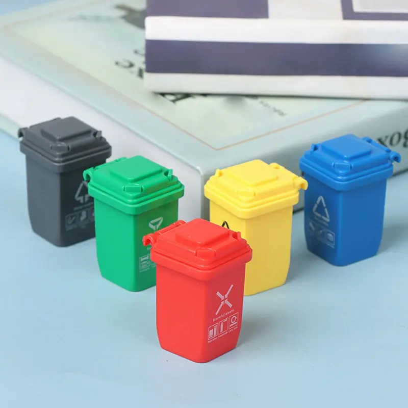 5Pcs Doll House Miniature Trash Can Model Accessories Furniture ...