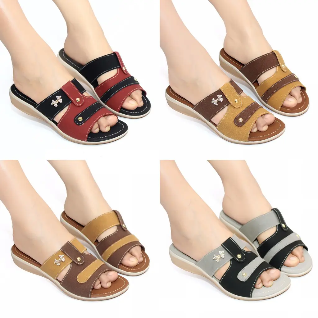 Sandal Slip Wanita Mulan Sandal Flip Flop Wanita Sandal Flat Teplek Wanita Sandal Wanita Simple