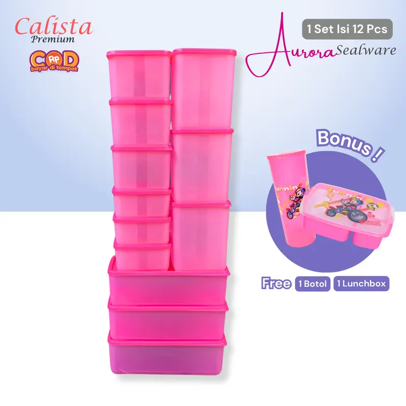 [BISA COD] Calista Aurora Set 14 pcs Free Botol & Lunchbox 3