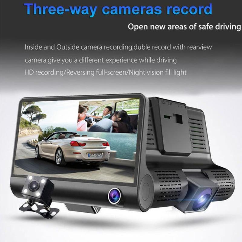 Product Introduction of COD FREE Shipping 3 Lens Full HD 1080P Video Car DVR Recorder / Front / Rear / Inside 0