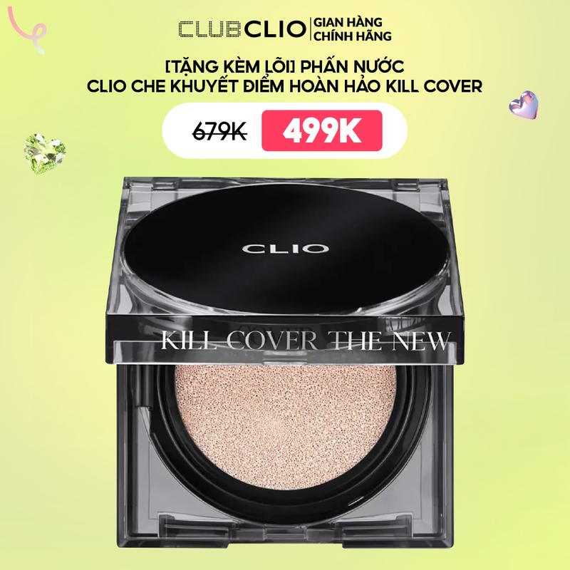 Phấn Nước Che Khuyết Điểm Hoàn Hảo Clio Kill Cover The New Founwear Cushion SPF50+ PA+++ (15G x2)  [Tặng kèm lõi] - Women Cosmetic