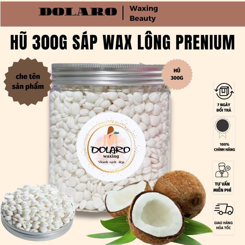  Hũ 300g sáp wax tẩy lông nóng sữa dừa cao cấp DOLAROWAXING kem tẩy lông tại nhà dùng cho nách chân bikini body kèm que Women Nữ Cạo Râu 