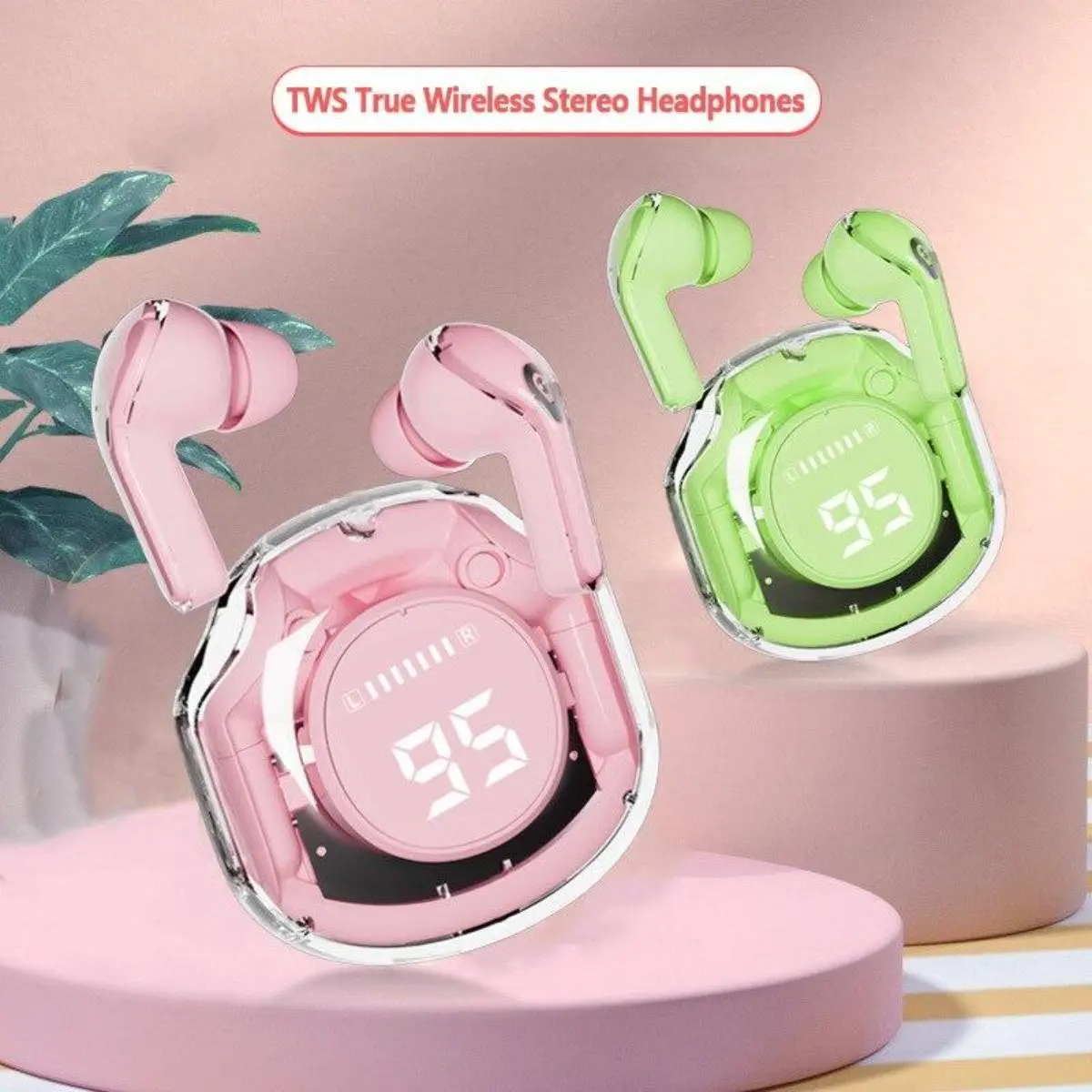 Air39 Transparent ENC Noise Reduction Game Bluetooth Headphone Long Battery Life 3D Sound Field and Bass Bluetooth 5.3 Headset Audio Charging