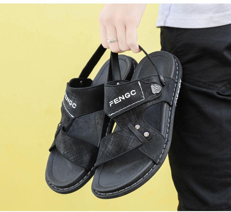 Product Introduction of Men's Sandals New Summer Driving Dual-use Non-slip Soft Sole Fashionable Stylish Trendy Lightweight Men's Sandals 33