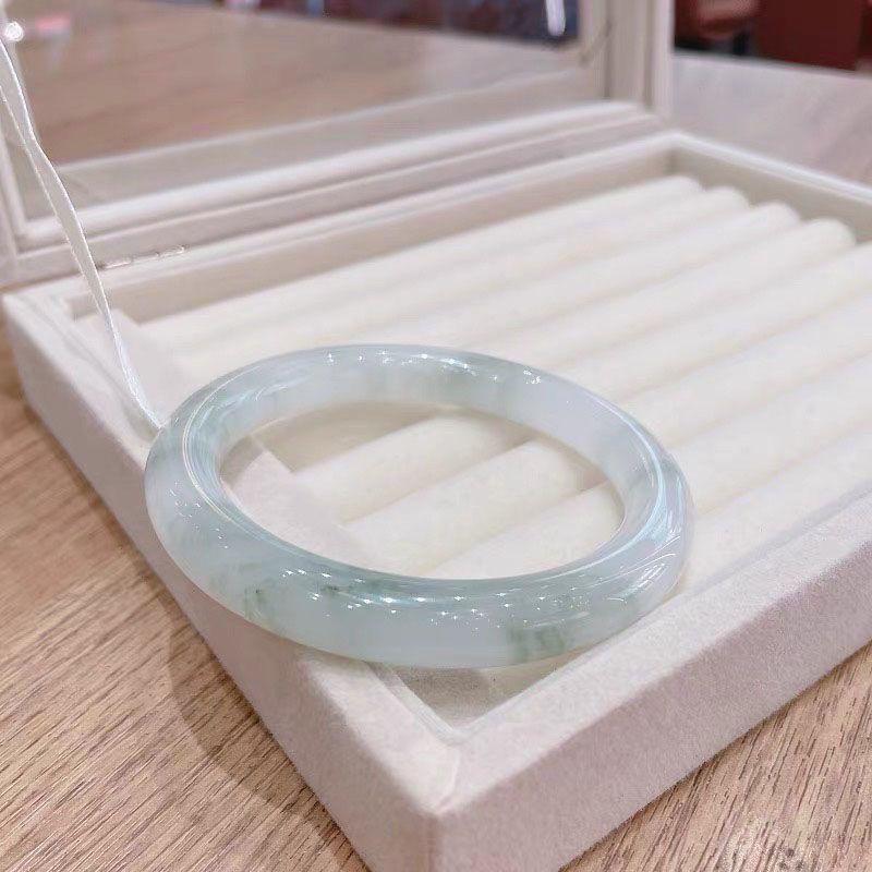 Vòng Tay Ngọc Lục Bảo Jucai Phong Cách Cổ Trang Xinjiang, Ngọc Bích Núi Tây Tạng Giả, Vòng Tay Ngọc Bích Hoa Nổi Bingcui, Dành Cho Nữ, Vòng Tay Tròn Béo Danqing Giả Núi Tây Tạng 5