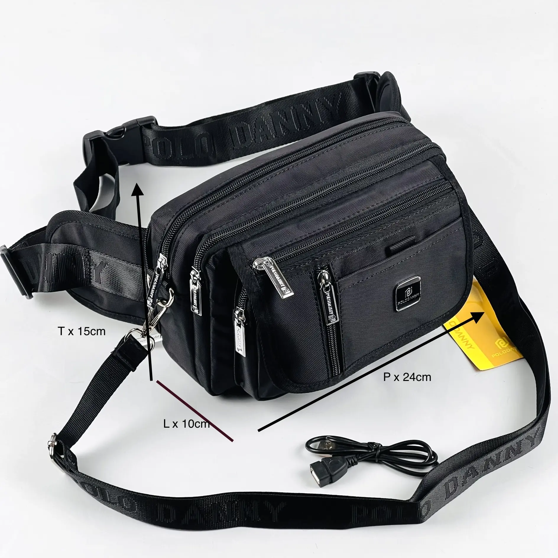 POLO DANNY TAS SELEMPANG PRIA WANITA SLINGBAG WAISTBAG MULTI FUNGSI WATERFROOF