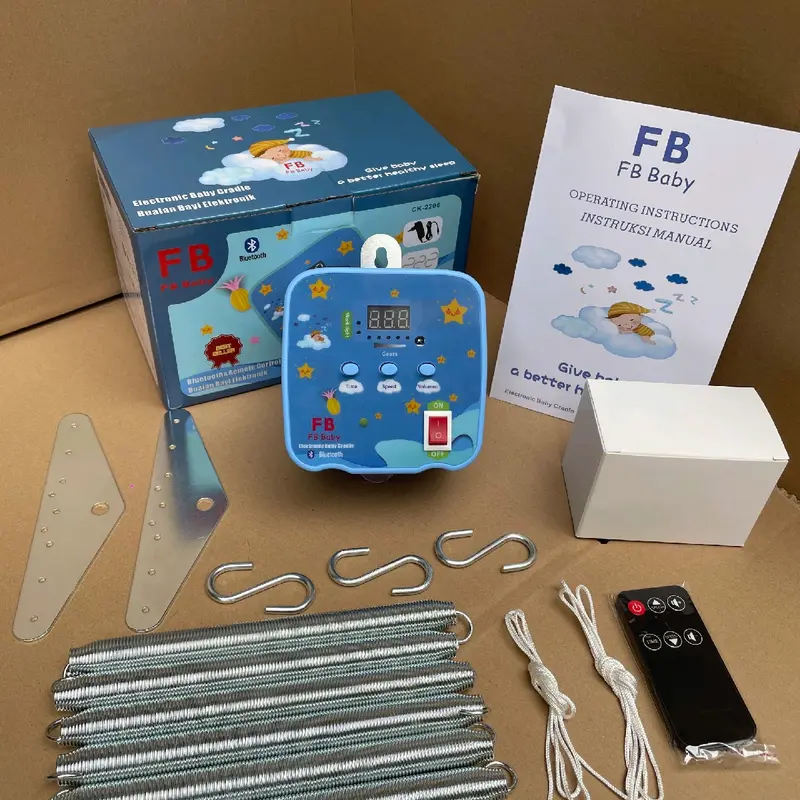 Bluetooth Paket Ayunan Listrik 7 Per Pegas Termasuk Kain Kelambu Dan Hanger Bayi 5