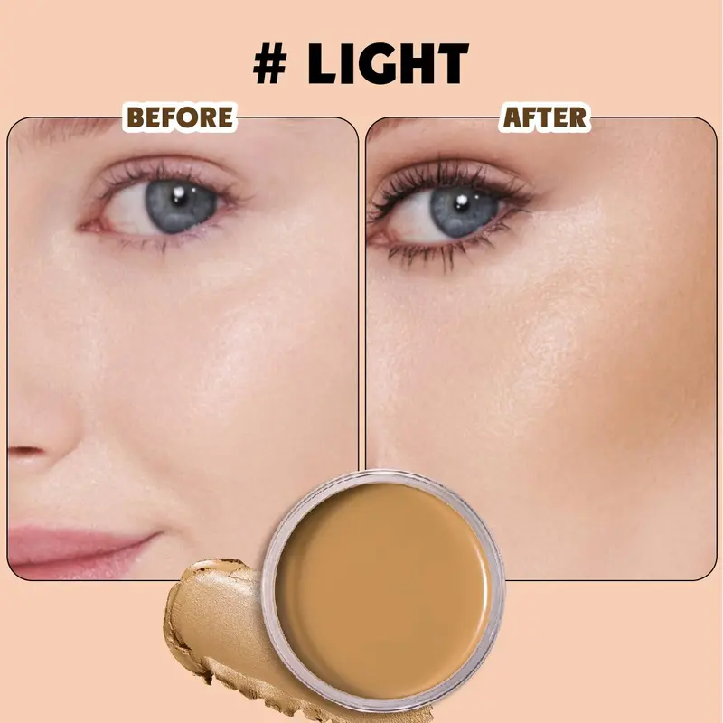 Long Lasting Bronzer Cream, 1 Box Facial Compact Bronzing Cream, Easy to Apply with Buildable Coverage, Contouring Cream for All Skin Tones, Valentine's Day Gift 2