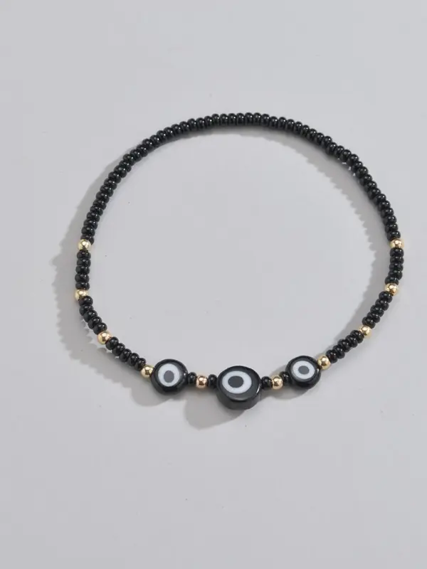 Creative Eye Design Beaded Anklet, Fashionable Foot Jewelry for Women & Girls, Fashion Jewelry for Party, Daily Clothing Decor, Trendy All-match & Exquisite Jewelry for Gift 2