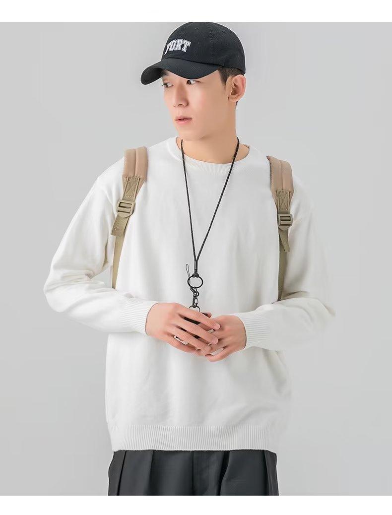 Product Introduction of ZOCI 2024 Áo Len Dệt Kim Cổ Tròn Mới Áo Dáng Rộng Thời Trang Phong Cách Hàn Quốc Cho Nam Menswear Shirt 19