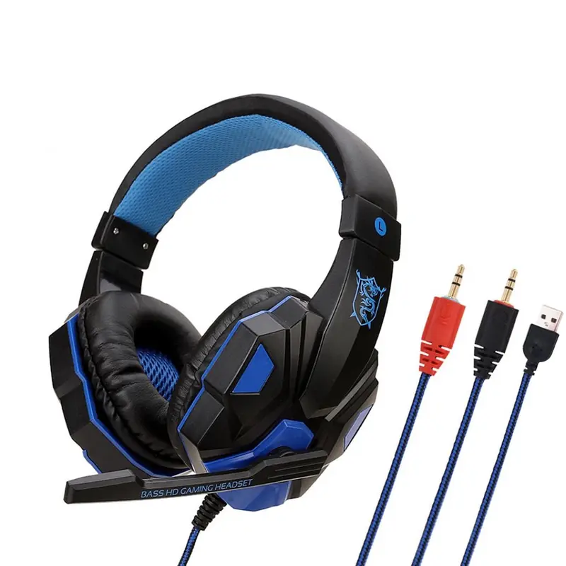 Headset Gaming LED + Microphone / Headphone Gamers For Computer , Laptop dan Handphone / Headphone SY830 / Headset Game Earphones Headphones Earphone  Bass 7