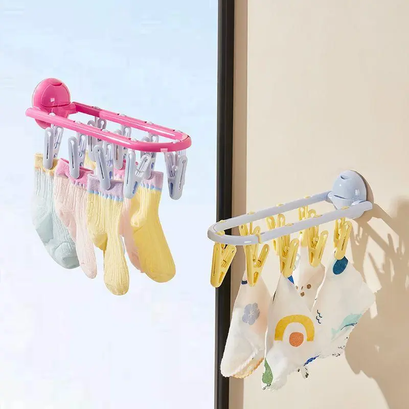 Foldable Clothes Drying Rack, 1 Count Multifunctional Socks Drying Rack, Clothes Hanger for Bathroom, Laundry Room, Bedroom, Home Supplies 7