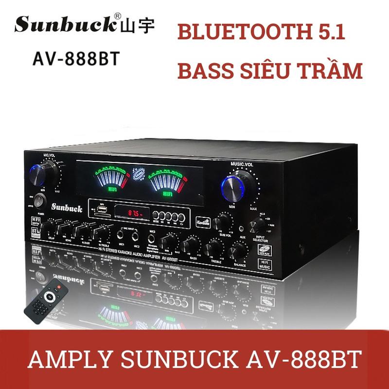 Amply SunBuck AV- 888BT, Ampli karaoke công suất lớn, kết nối bluetooth,USB,DVD,..., âm thanh vòm 5.1 kênh, Đánh nhạc 8 sò cực đỉnh. Bảo Hành 12 tháng. Nghe Nhạc