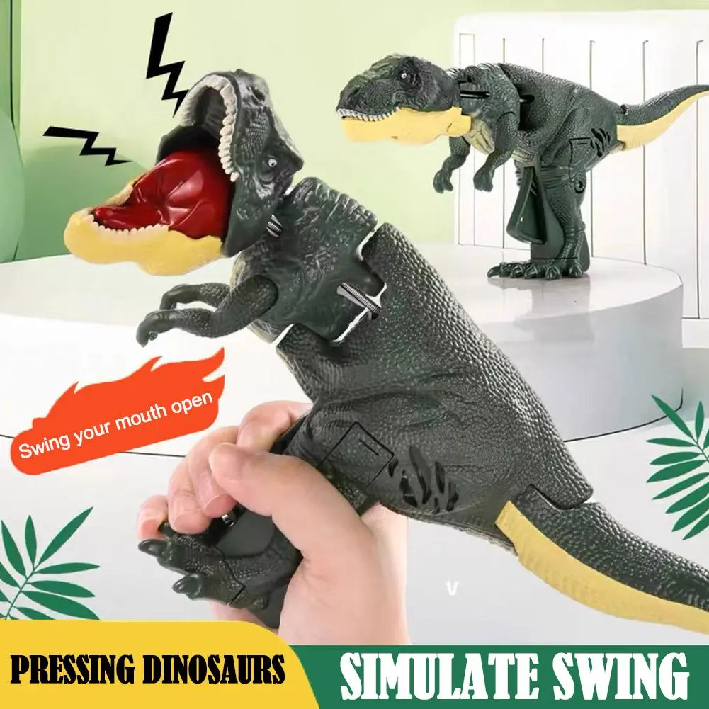 Mainan Dinosaur, Model Tyrannosaurus Rex, Kepala dan Ekor Dinosaur Bergerak, Mainan Tekan Kanak-kanak, Hadiah Hari Jadi