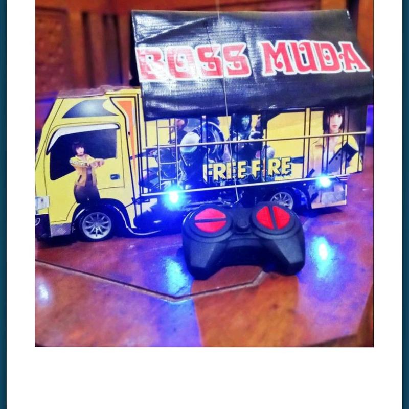 miniatur truk oleng remot control mainan anak murah full lampurc Remote Lampu 2