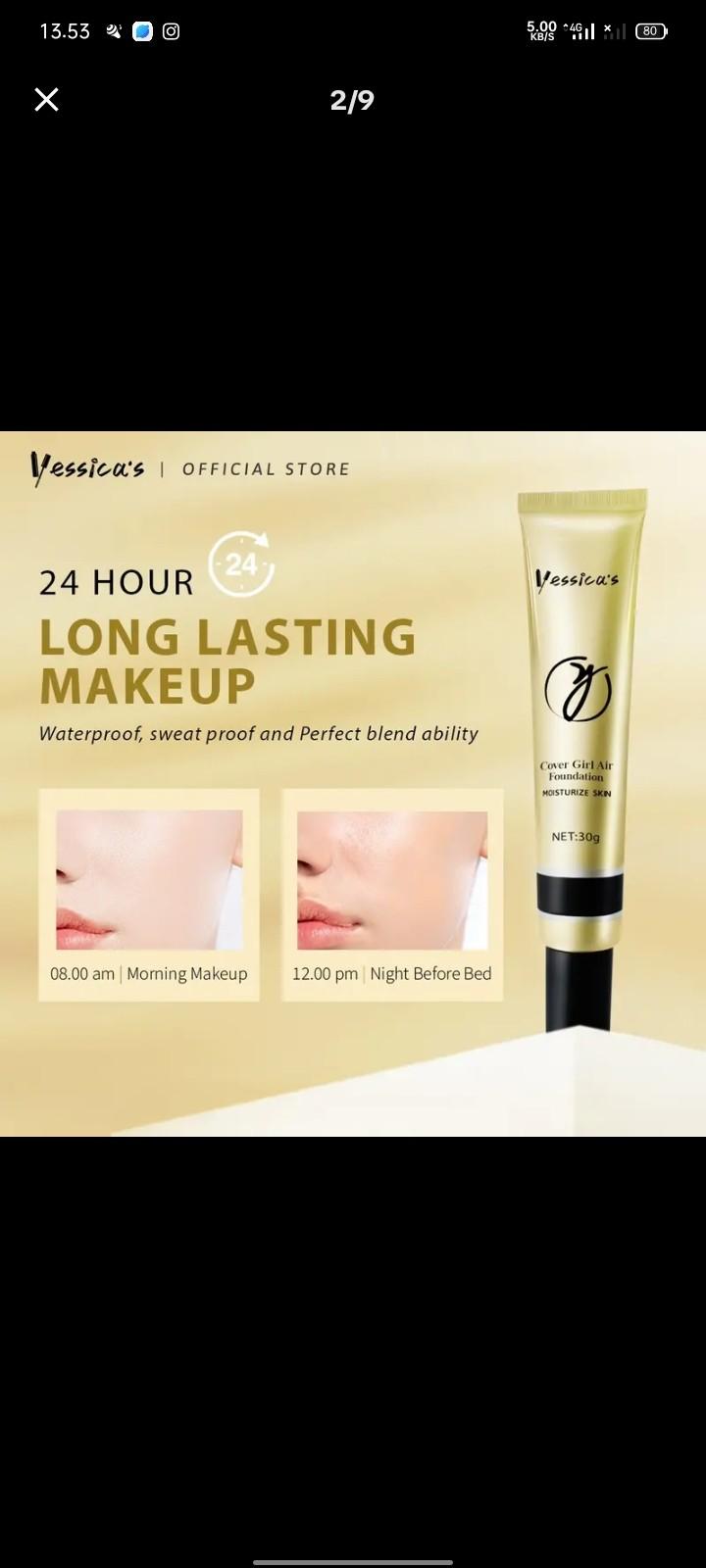 Product Introduction of FYC- Jesica's Waterproof Foundation Cover Girl Air Moisturize Skin Tahan Lama 2