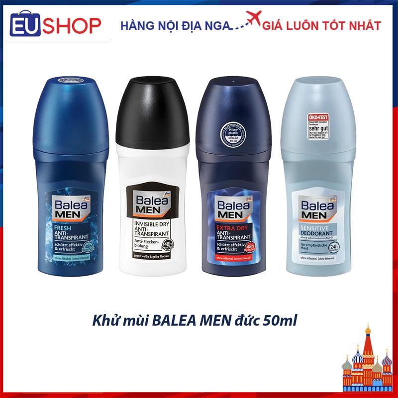 Lăn khử mùi BALEA MEN Đức kháng khuẩn 50ml, lăn nách khử mùi mồ hôi suốt 24h dành cho nam
