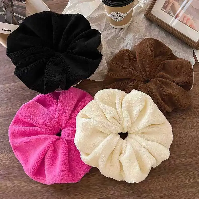 Oversized Towel Hair Ring Dry Hair Ring Female Simple Graceful Autumn and Winter Bun Pillow Plush Head Rope Headdress