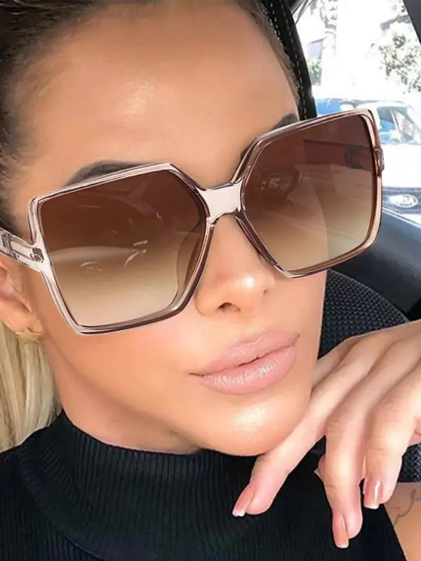Casual Large-frame Rectangular Gradient Stylish Decorative Eyeglasses, Perfect for Stylish Men and Women Suitable for Summer Travel and Photography 4