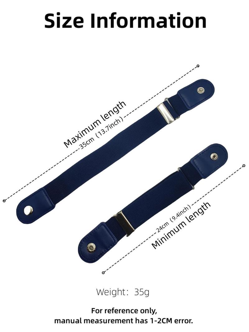 Product Introduction of 1 Pair No Buckle Elastic Belt for Women Men, High Stretch Belt for Pants Jeans, Casual Buckle Free Adjustable Invisible Belt, Trendy Accessories 4