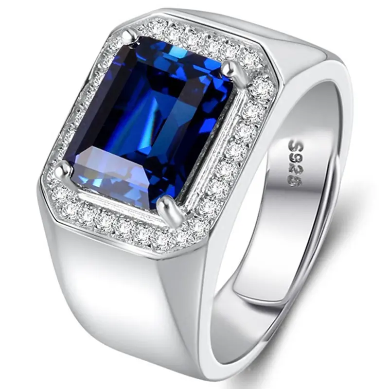 European and American domineering emerald men's open ring