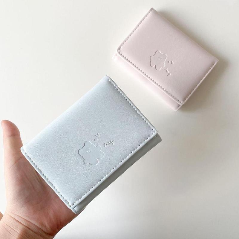 Women Short Cute Small Wallets Student Triple Fold Card Holder - TikTok ...