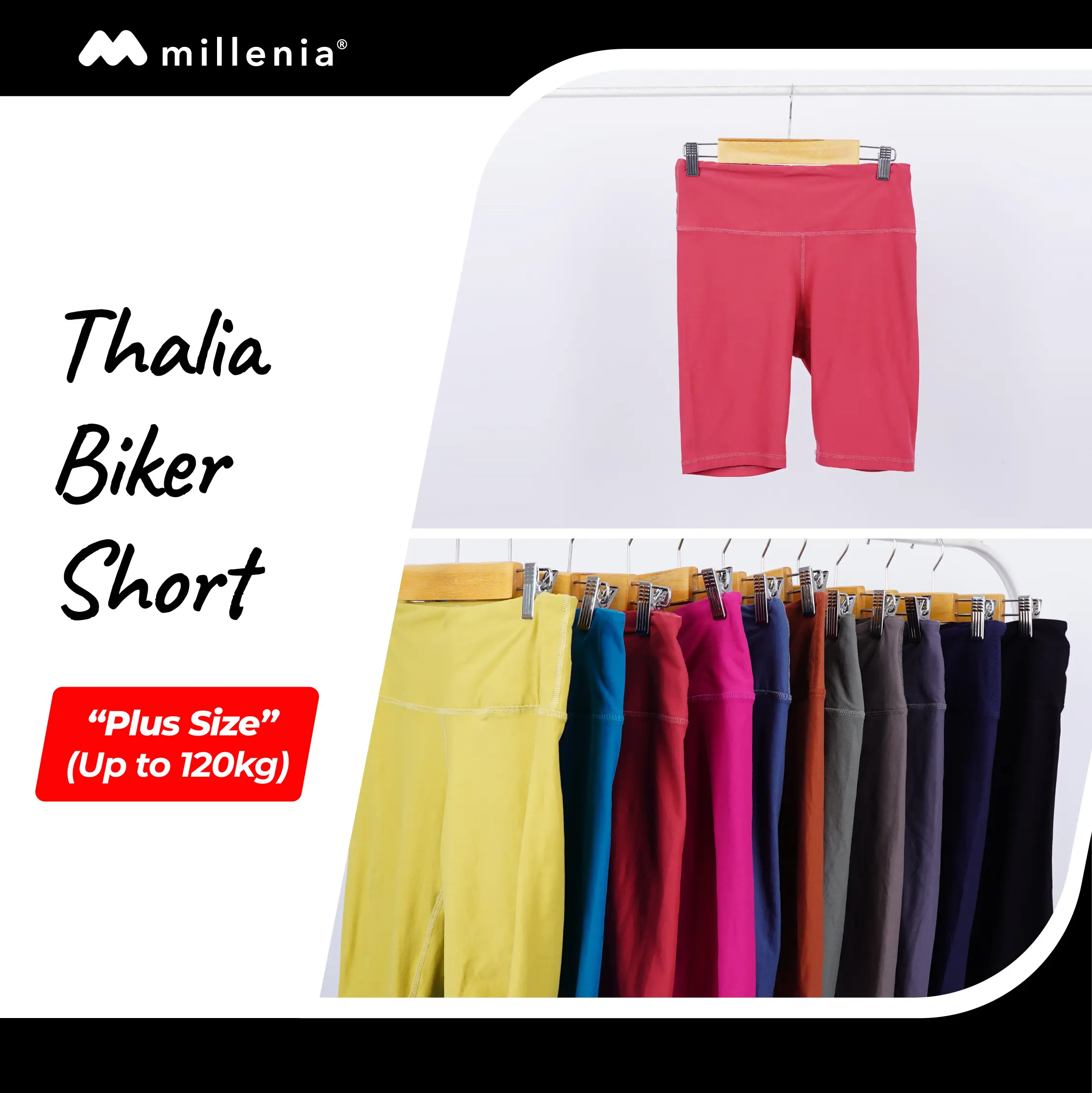 MILLENIA - Thalia Biker Short - Celana Pendek Olahraga Big Size Wanita [MYRMS 01]